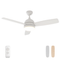 Warmiplanet WICF01 48-inch white three-blade ceiling fan with light and remote