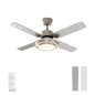 Warmiplanet WICF02 44-inch brushed nickel four-blade ceiling fan with light and remote