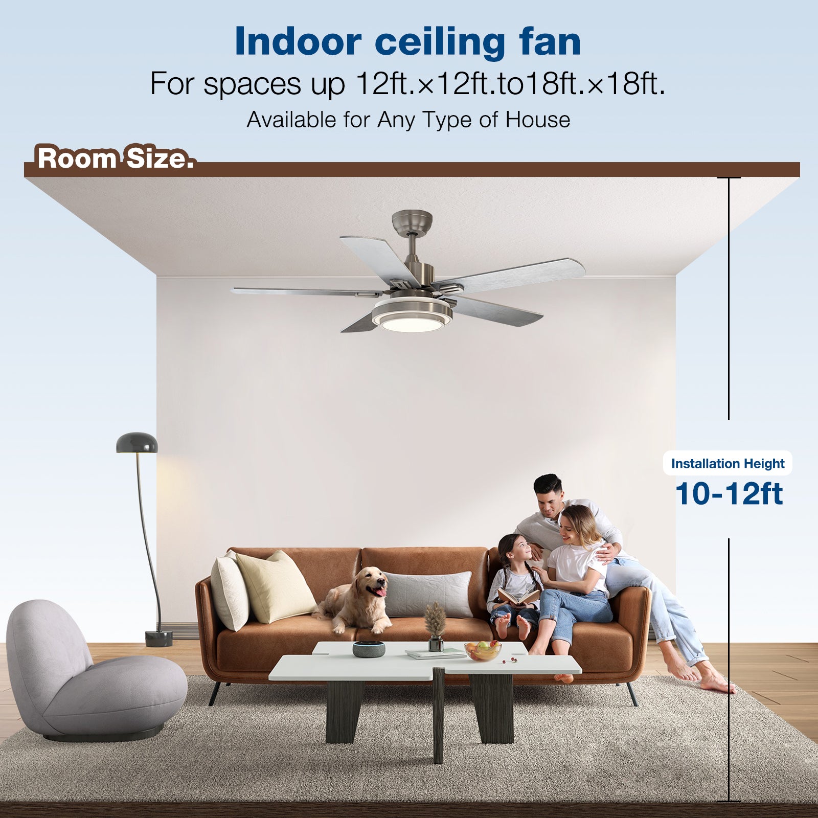 52” Carter Ceiling Fan (WICF03）