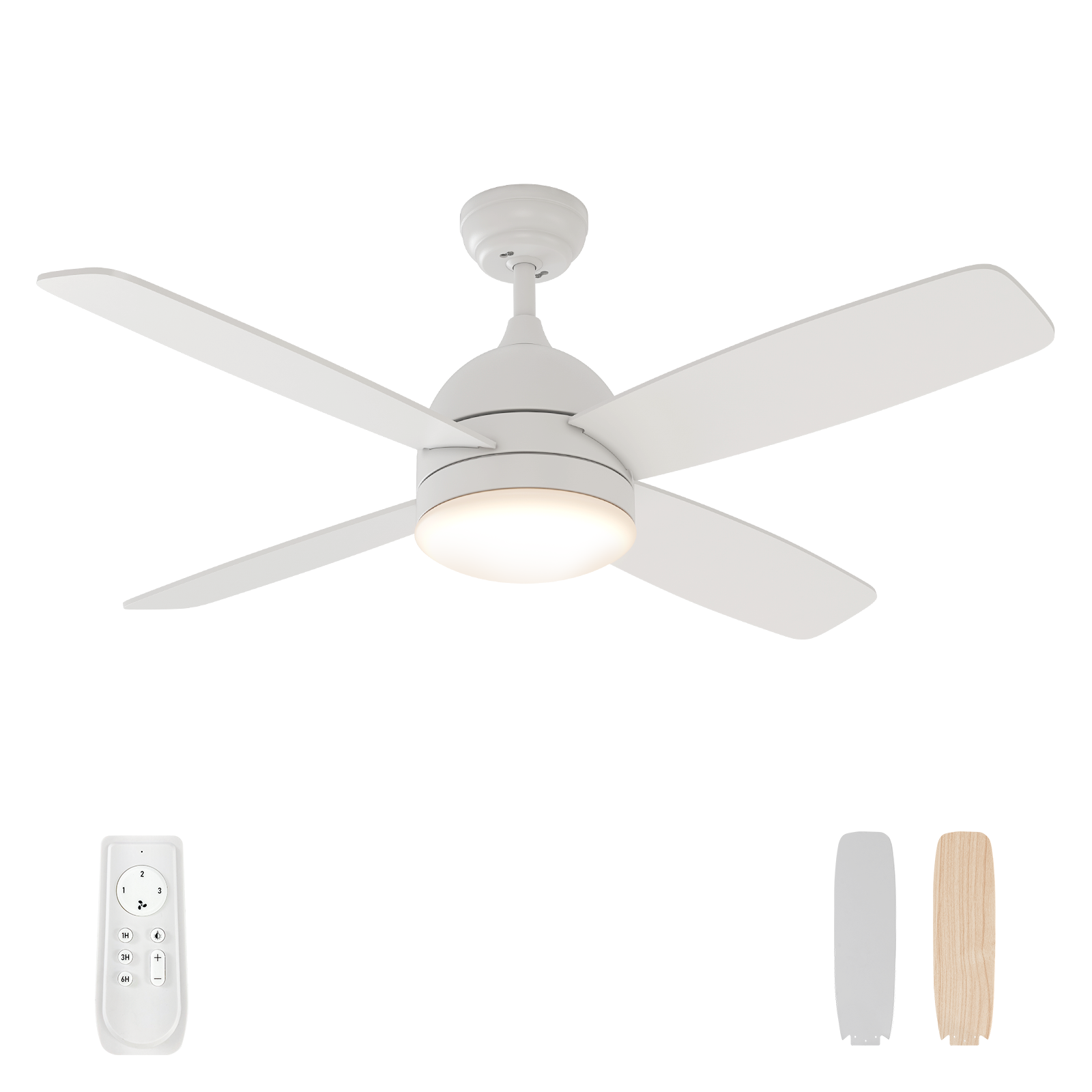 48” Breeze 4-Blades Ceiling Fan (Pure White)