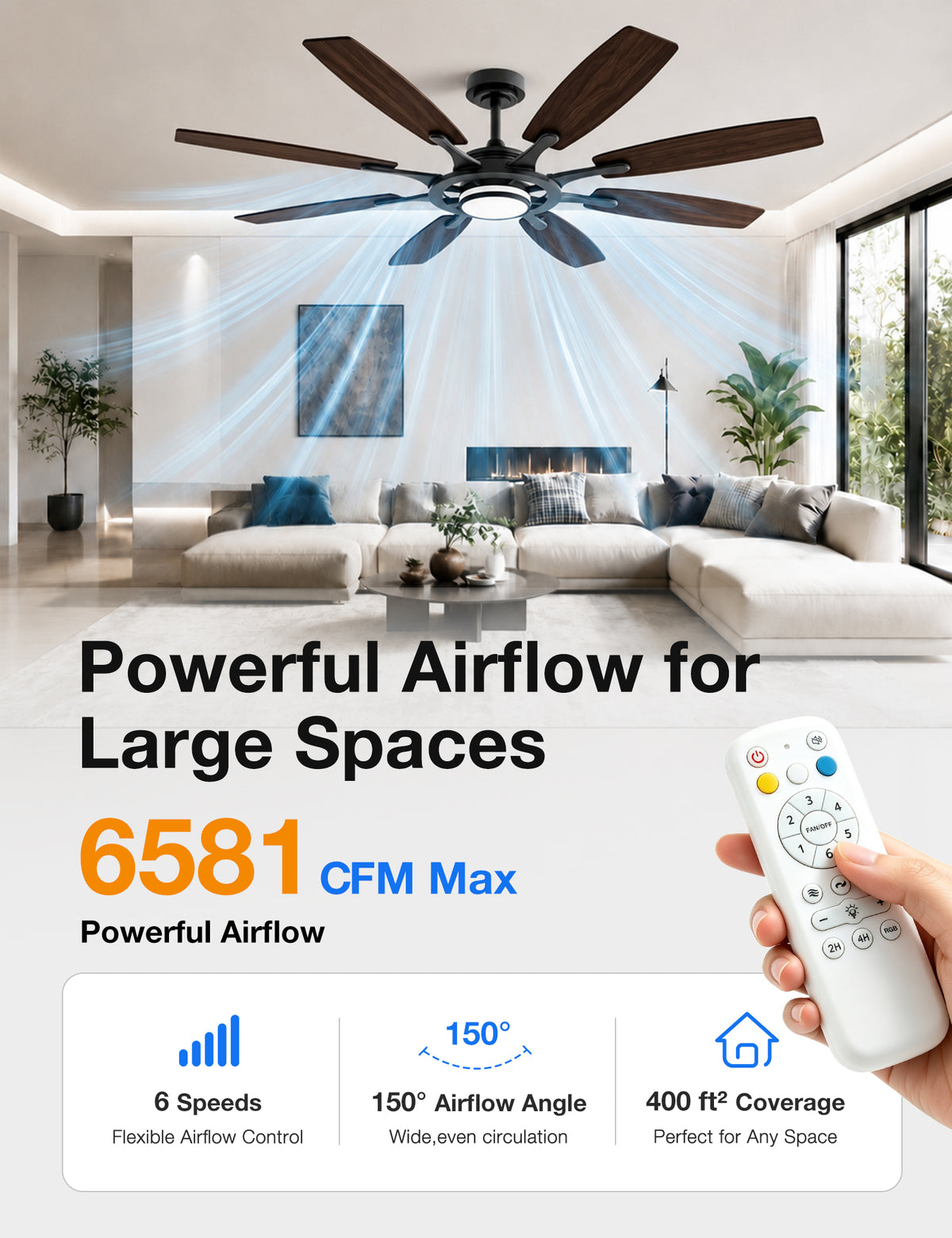 62-Inch RGB Ceiling Fan - WF02