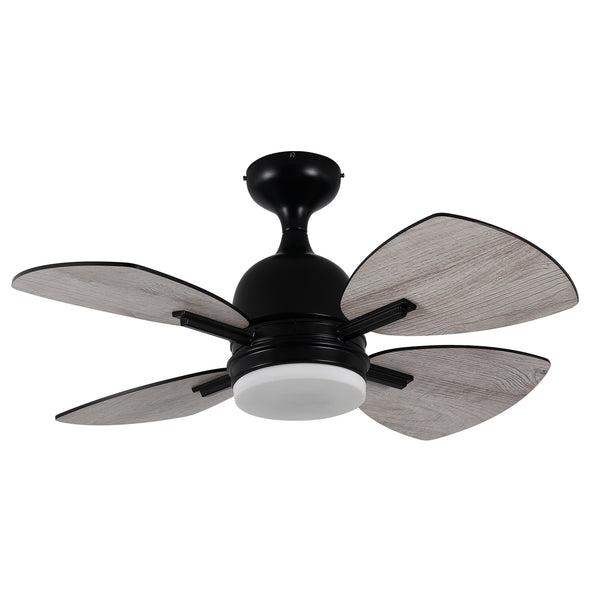 Ceiling Fan with Lights Remote Control, 32-Inch, Black(4 Blades), Dimmable LED Light