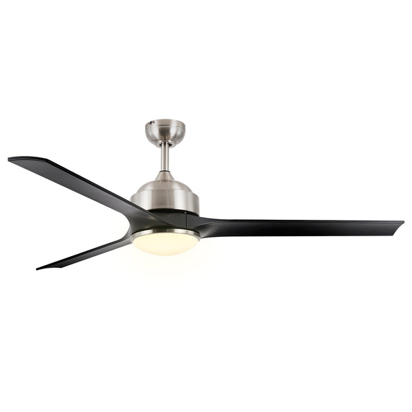 Ceiling Fan with Lights Remote Control, 60-Inch, Brushed Nickel(3 Blades), Dimmable LED Light