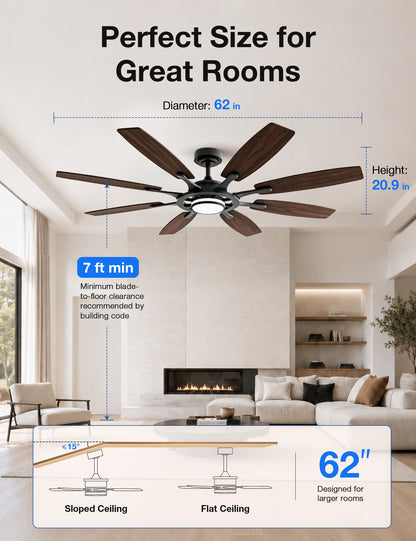 62-Inch RGB Ceiling Fan - WF02