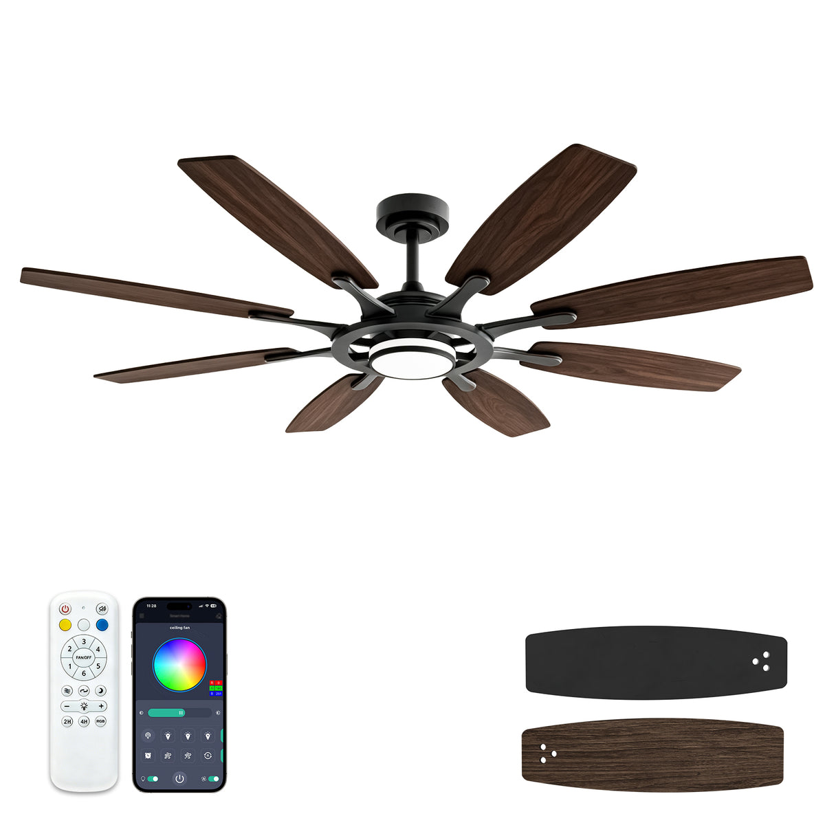 62-Inch RGB Ceiling Fan - WF02