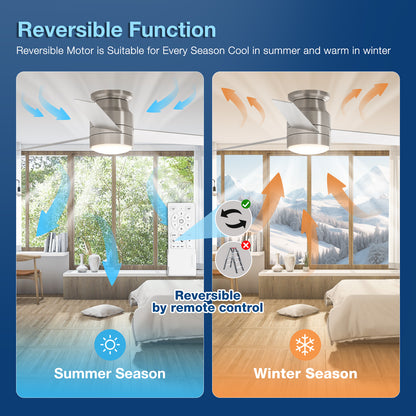 warmiplanet 52" Noble Flush Mount Ceiling Fan (WICF06)