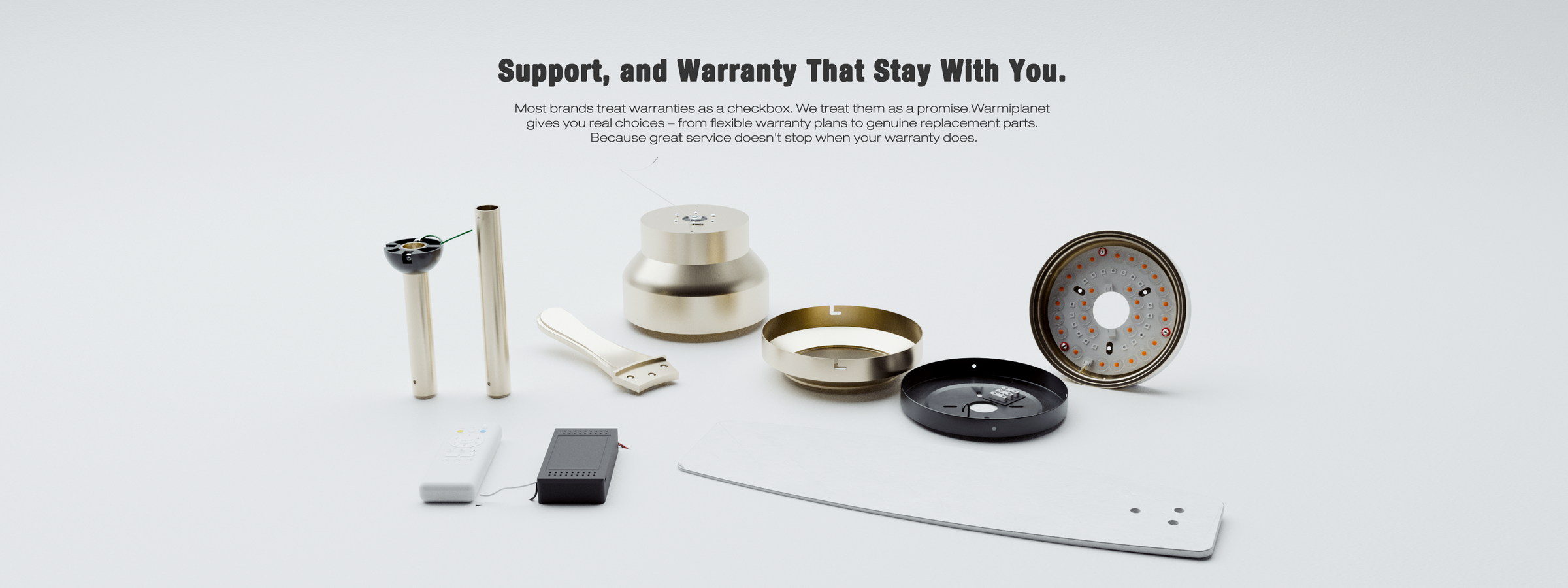 Warmiplanet ceiling fan accessories and included installation parts