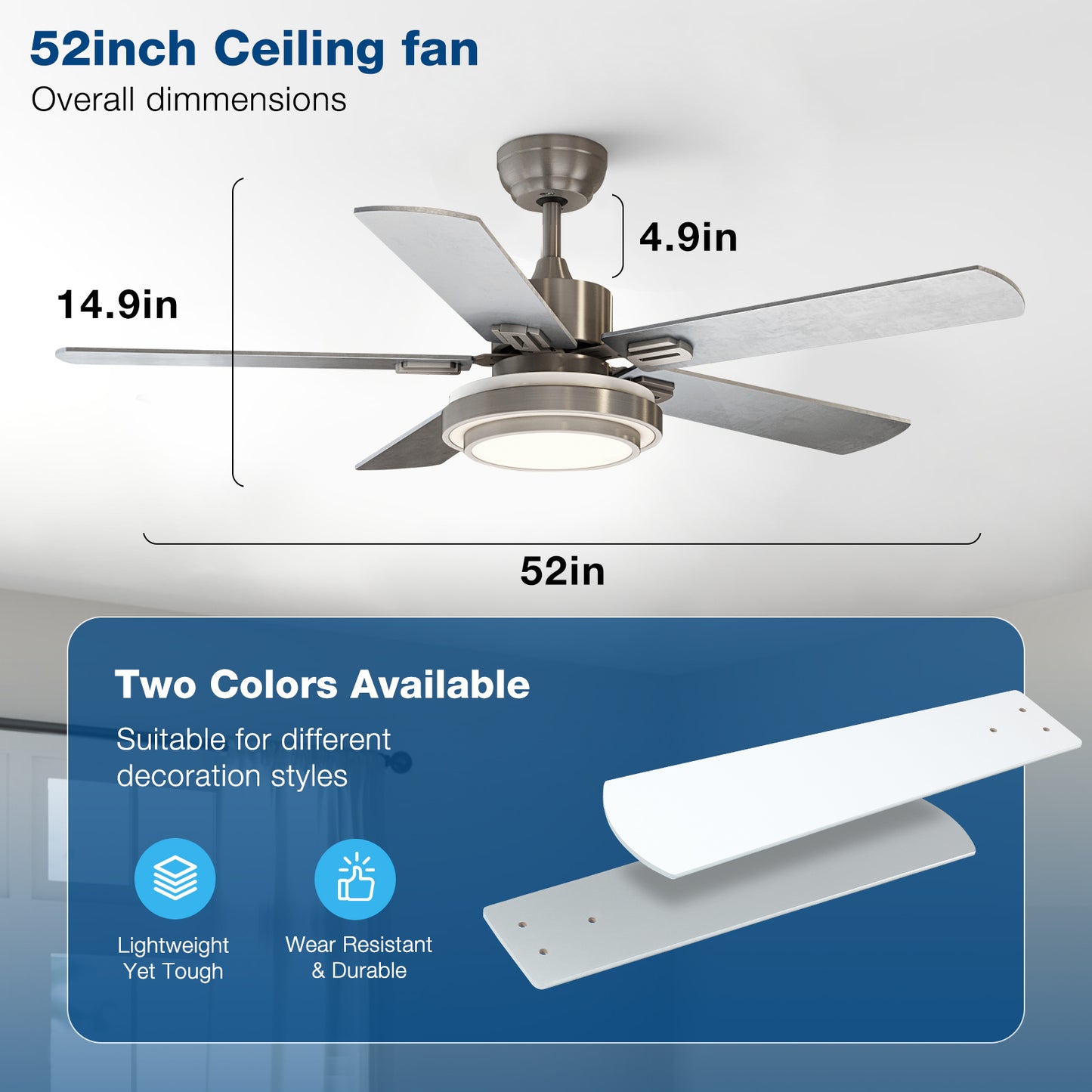 warmiplanet 52" Carter Ceiling Fan (WICF03)