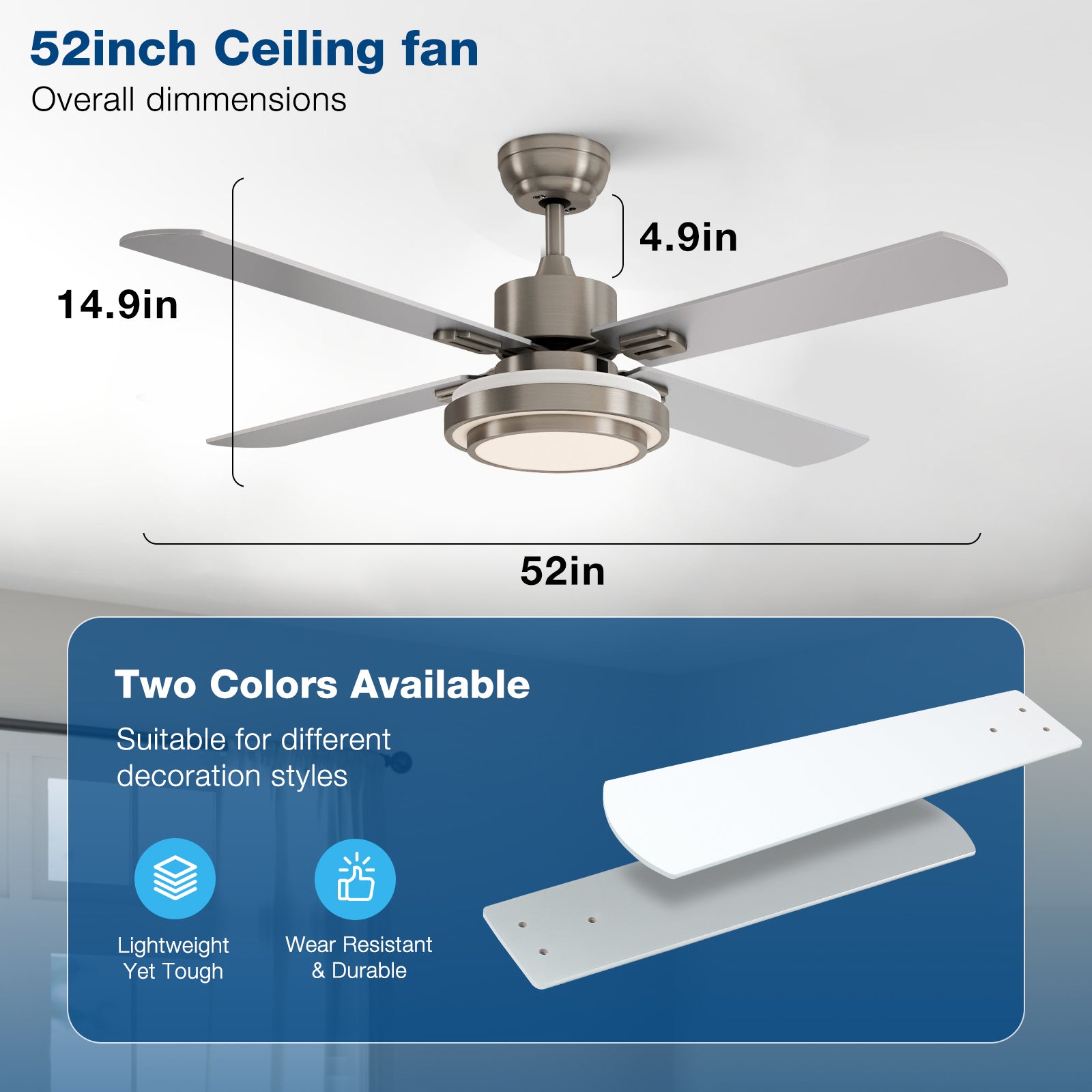 52"Fionn Ceiling Fan (WICF02)