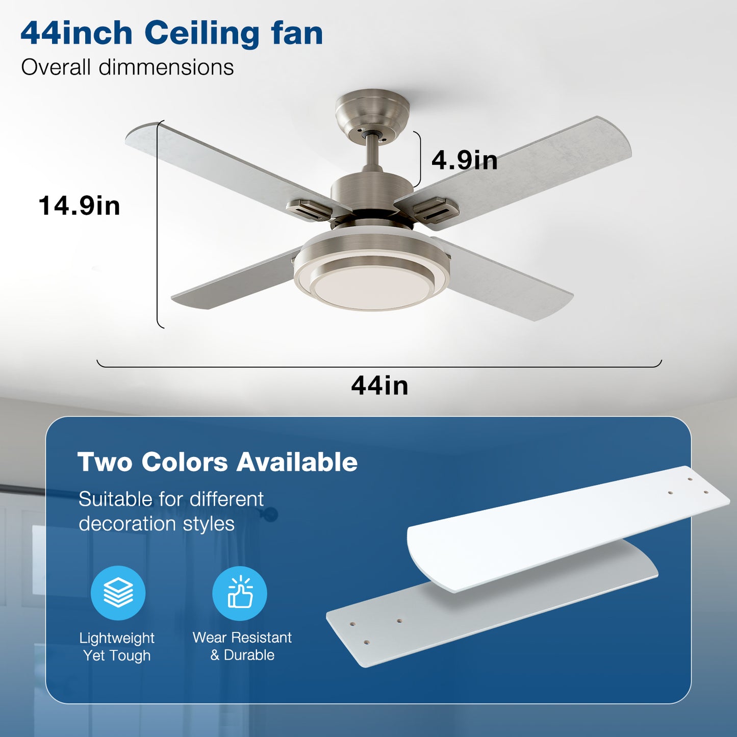 warmiplanet 44" Fionn Ceiling Fan (WICF02-1)