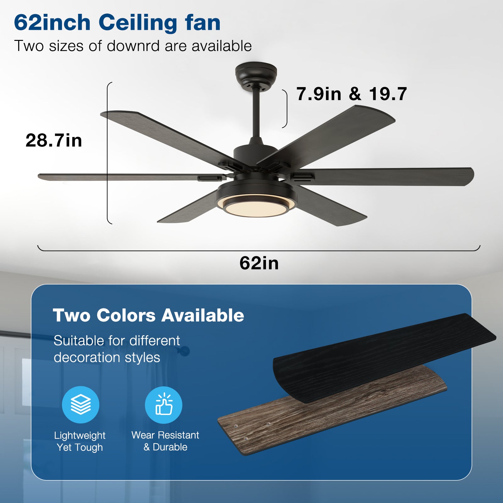 62" Carter DC motor Ceiling Fan (WICF03-3)