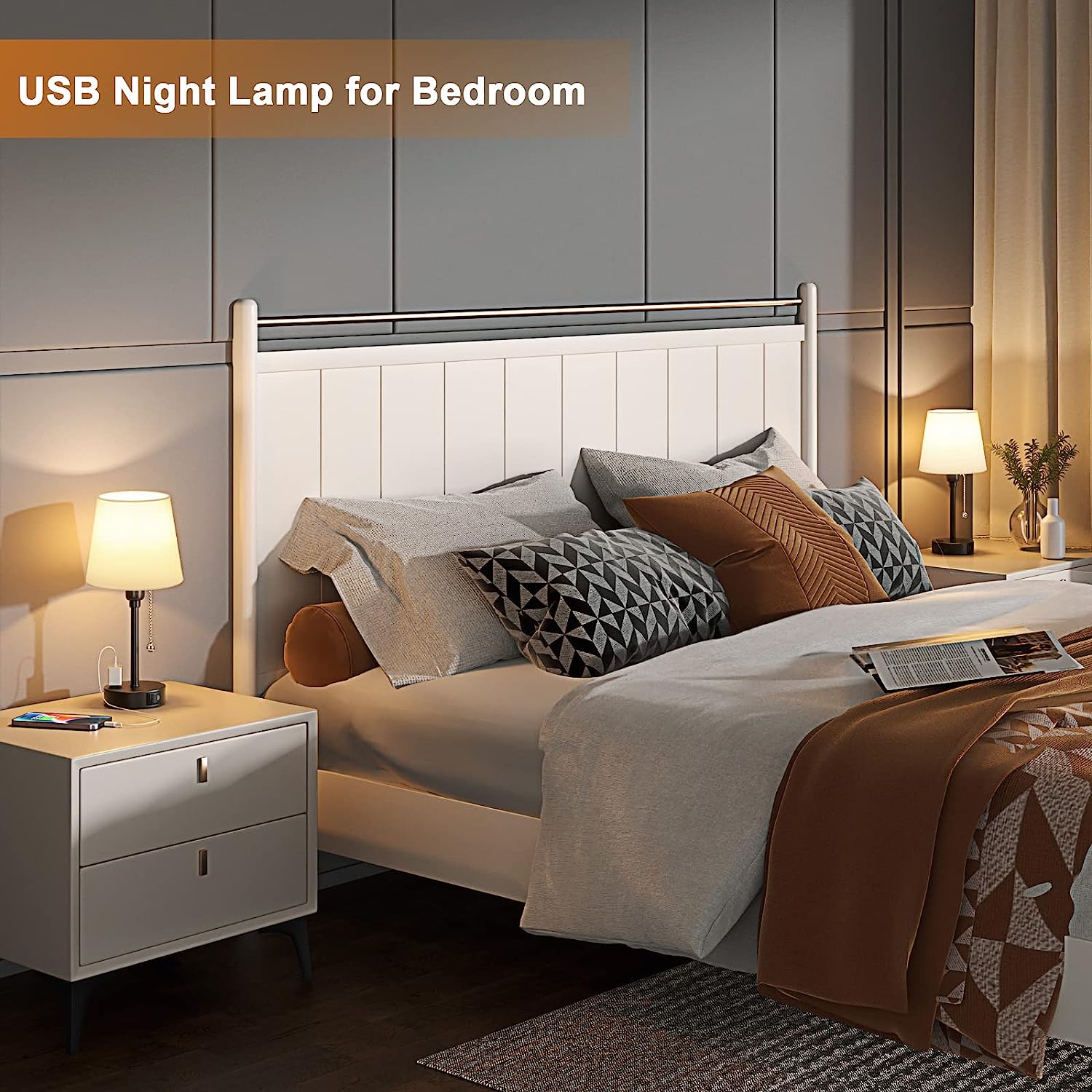 3 Color Modes Bedside Lamps