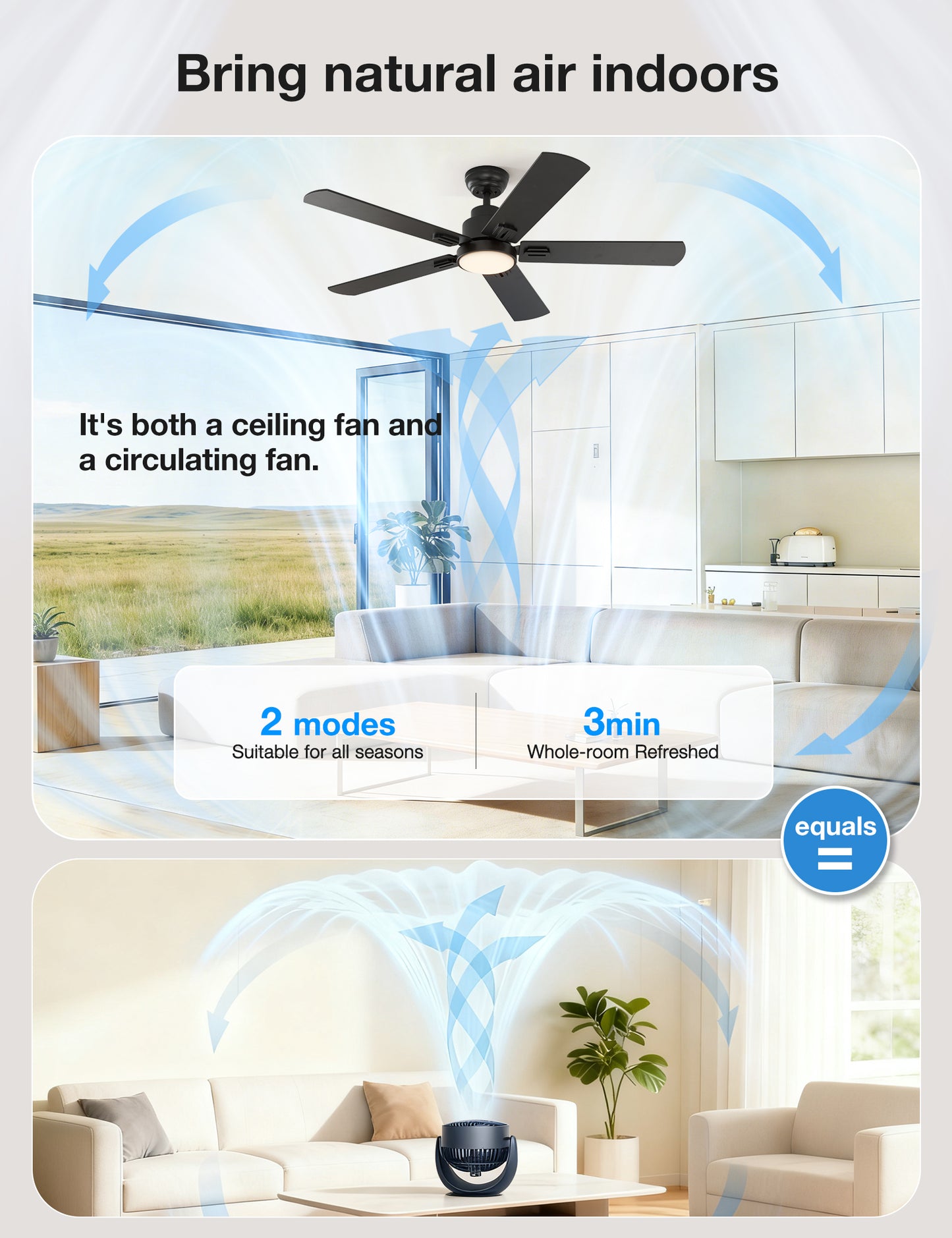 warmiplanet 52 Inch Indoor Ceiling Fans with Lights(WICF15-1)