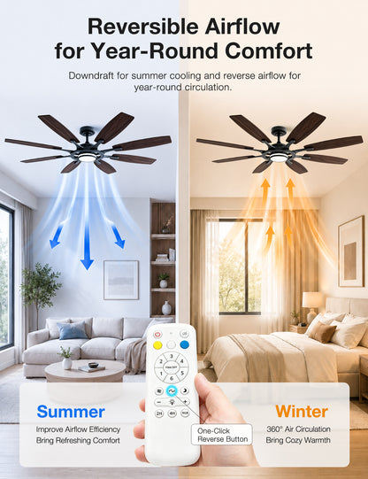 62-Inch RGB Ceiling Fan - WF02
