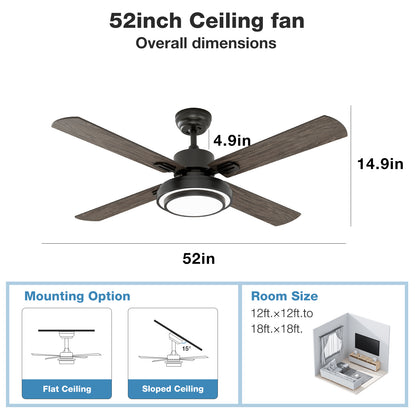 warmiplanet 52" Fionn Ceiling Fan (WICF02-2)