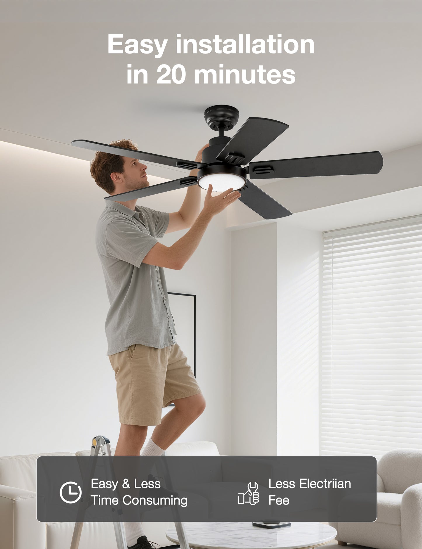 warmiplanet 52 Inch Indoor Ceiling Fans with Lights(WICF15-1)