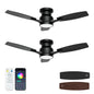 Warmiplanet 42 inch black flush mount ceiling fan with RGB light, 2 pack