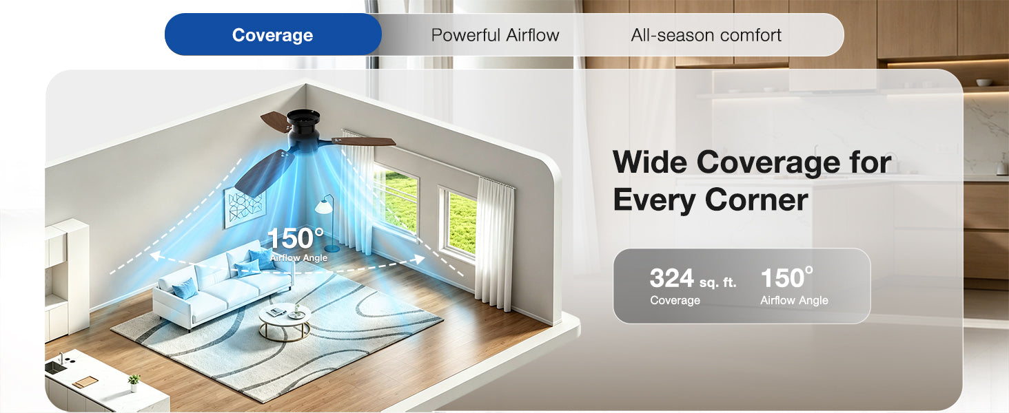 Warmiplanet black whisper-quiet DC motor ceiling fan