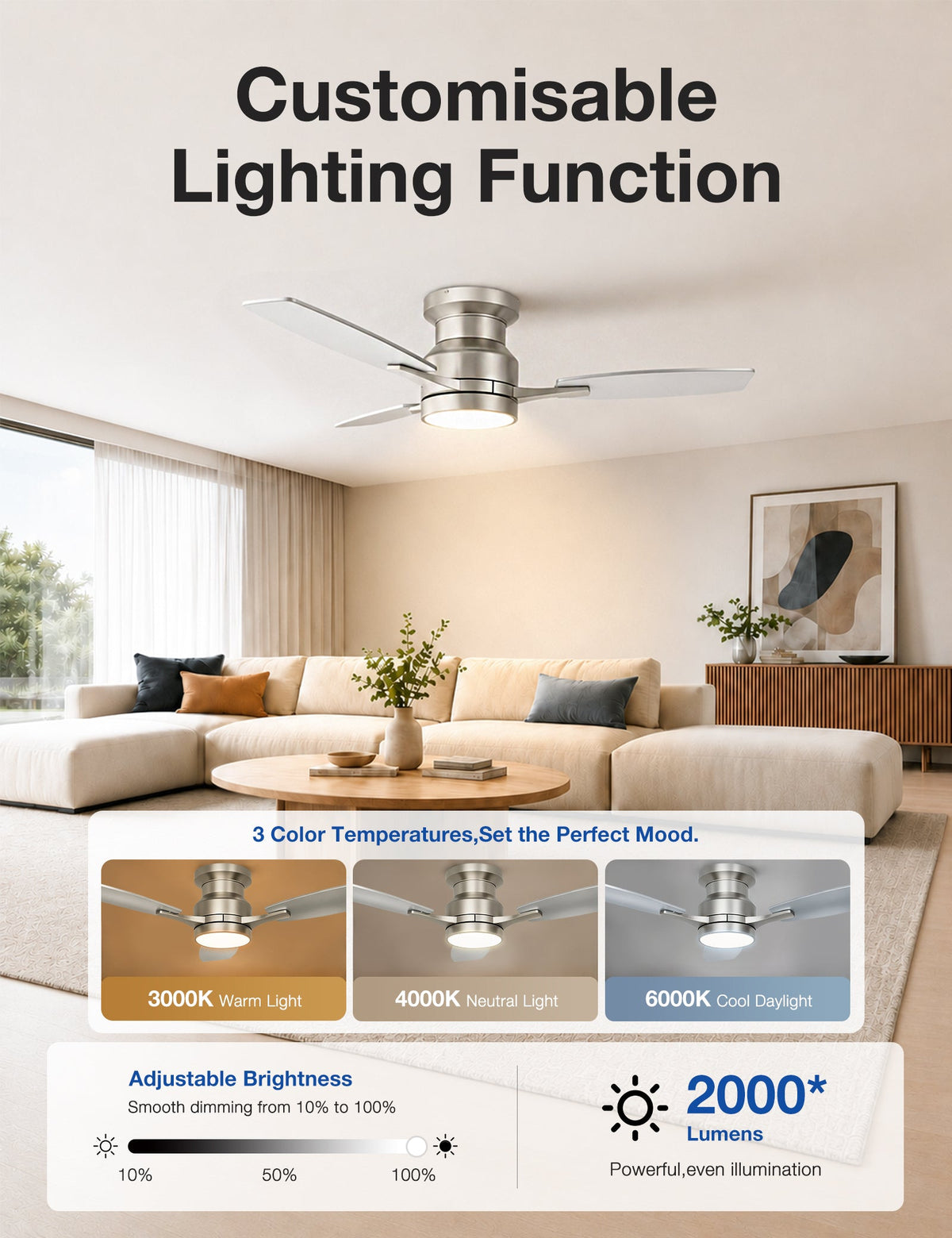 Warmiplanet ceiling fan tunable white lighting