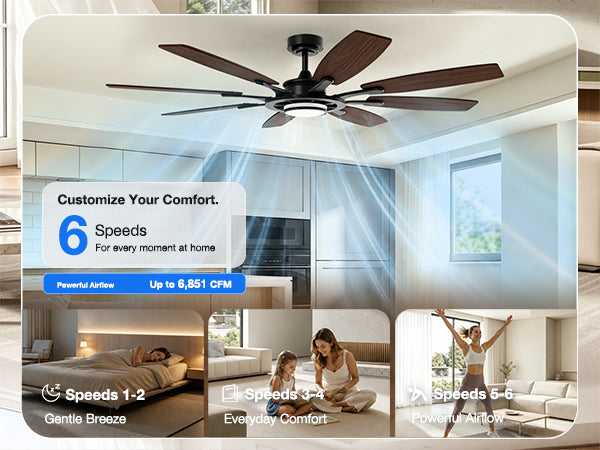62-Inch RGB Ceiling Fan - WF02