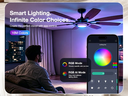 62-Inch RGB Ceiling Fan - WF02